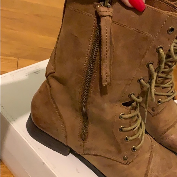 Suede Distressed Aldo Combat Boots - Picture 6 of 8